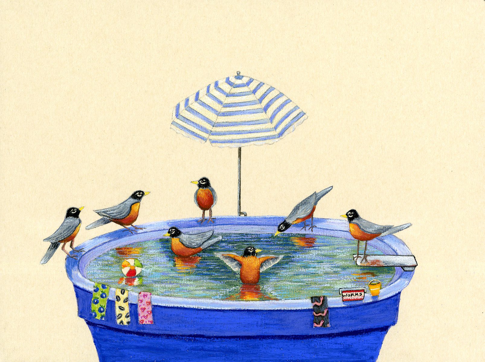 Bird Bath Pool Party