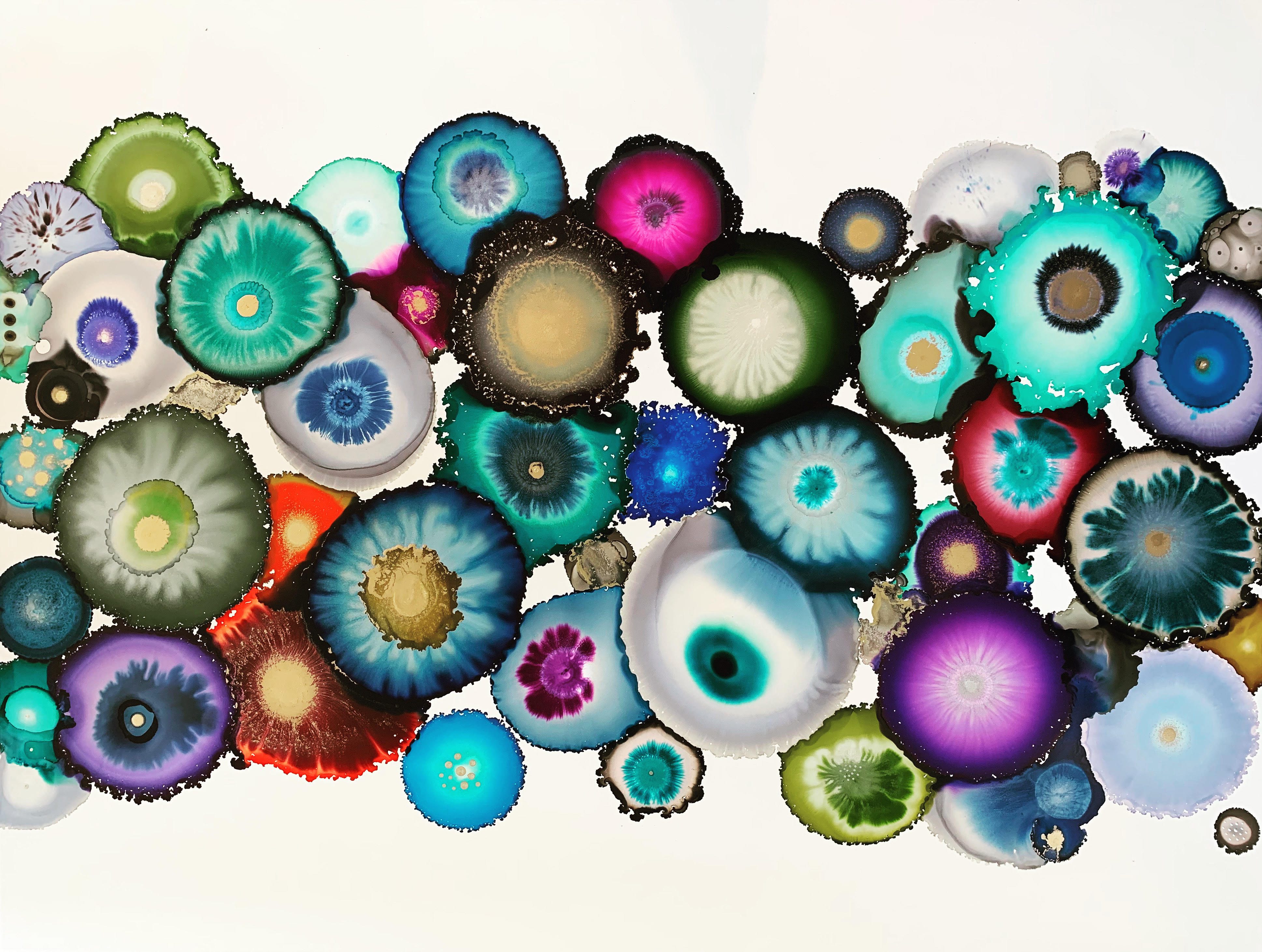 sold Sea Anemone 1 3622 x 4822 Mixed Media Resin on Panel by Laura Van Horne